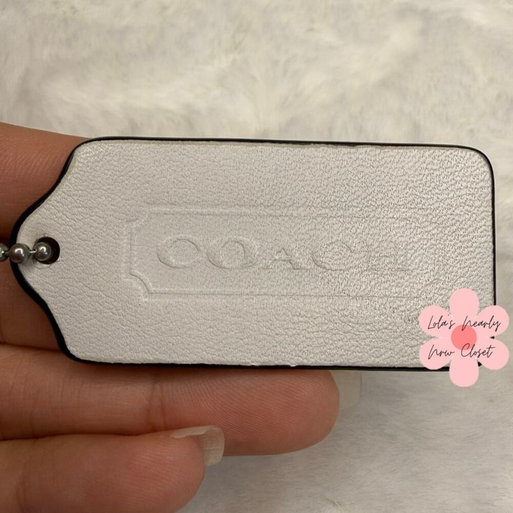 2" COACH Legacy White Fob Bag Charm Hang tag Hangtag